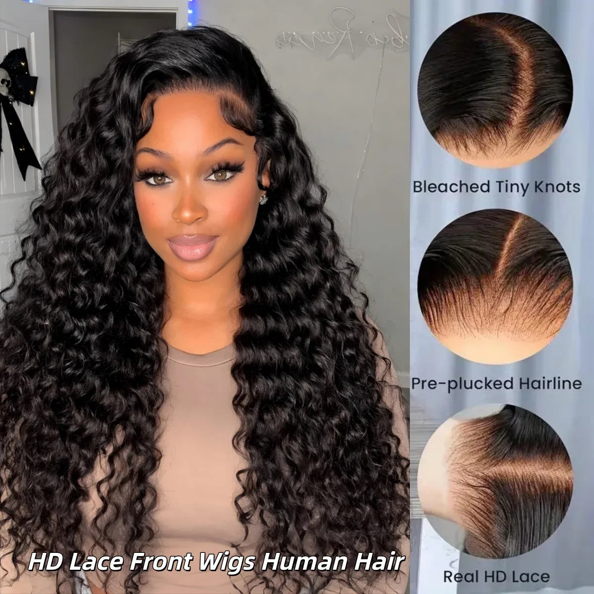 Deep Wigs Burmese Curly Deep Wave 13x6 HD Lace Human Hair Wig