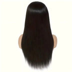13x6 HD Lace Front Human Hair Wig, Straight Brazilian Remy Hair, Pre-Plucked, 200% Density, Natural Black